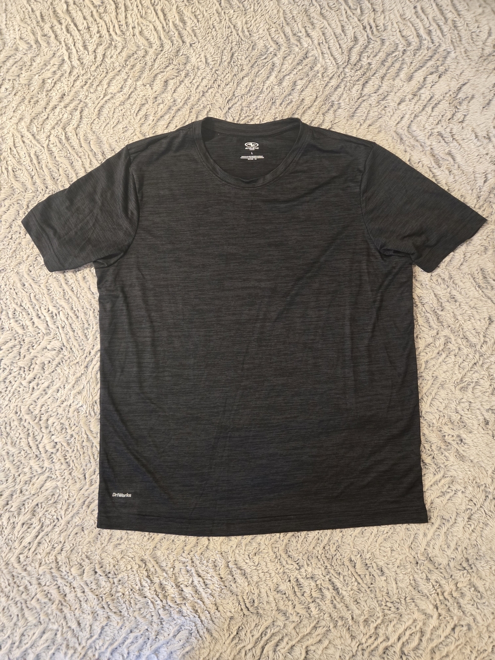 Athletic Works Men's Short Sleeve Crew T-Shirt - Black Heather